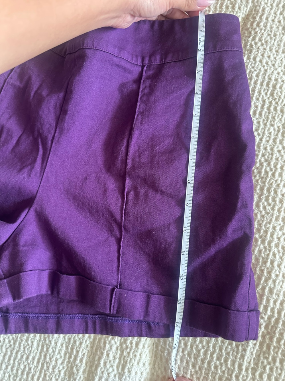 Laura Byrnes Pinup Girl High-Rise Purple Women's Tailored Shorts - Picture 5 of 7